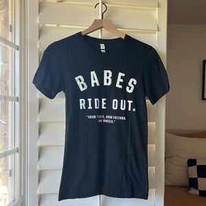 ‘Babes Ride Out’ women’s moto Bella Canvas Black Short Sleeve Tee